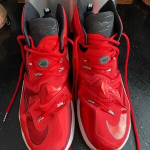 Nike LeBron 13 Red and Black Sneakers